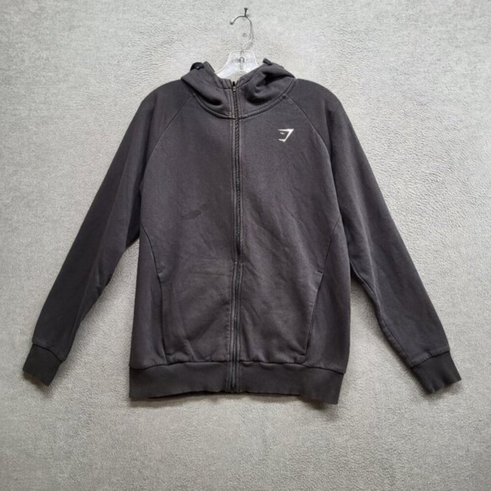 Gymshark Women Hoodie Medium Black Logo Full Zip